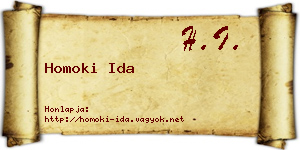 Homoki Ida névjegykártya